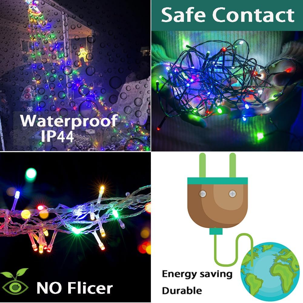 LOFTER-PRO 350 LED Waterfall String Lights 8 Modes - IP44 Waterproof - Multicolor