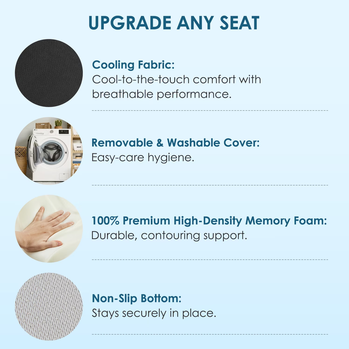 KAIPARA Seat Cushion - Memory Foam Tailbone Pain Relief - Black
