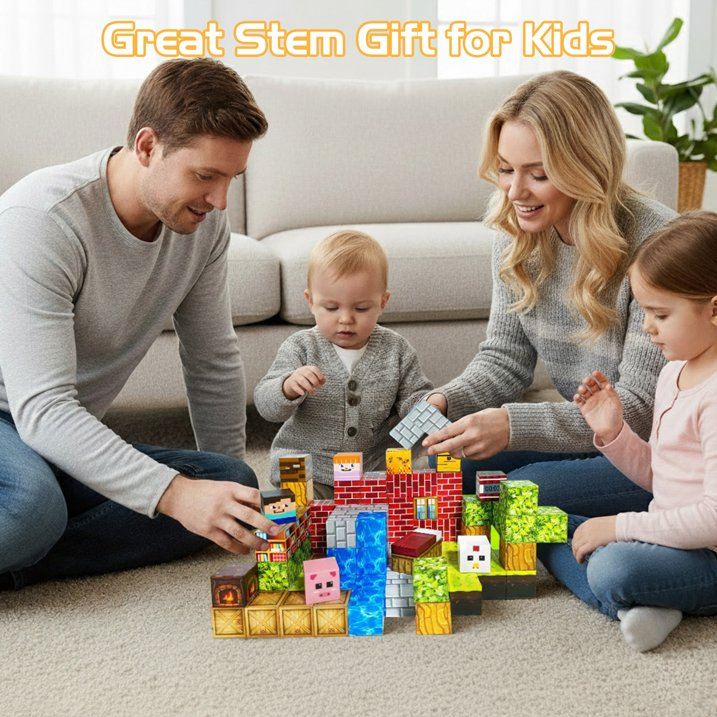 Kaipara Magnetic Building Blocks - STEM Sensory Stacking Toy - 100 Pieces