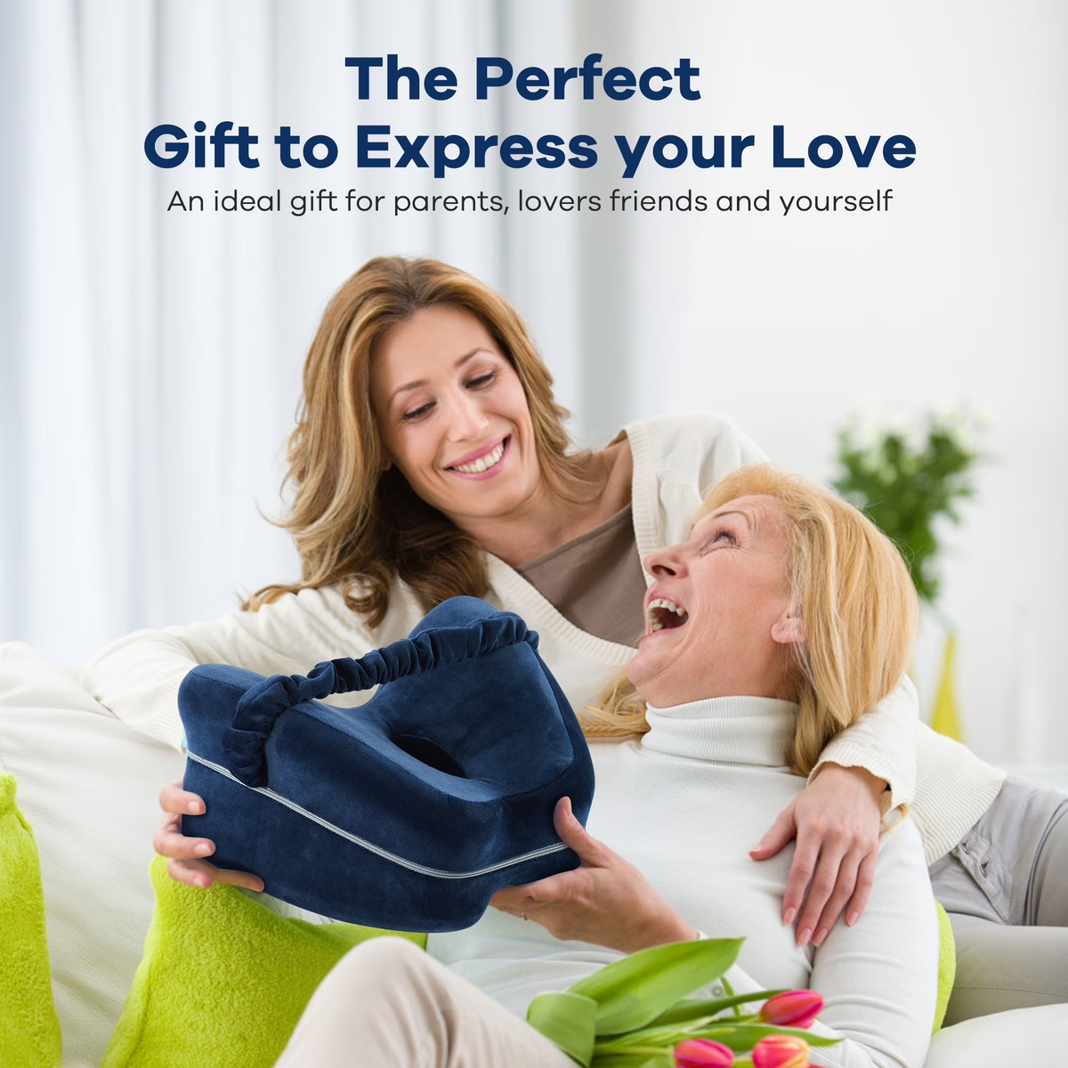 MOONORAH Knee Pillow - Spine Alignment Support - Navy Blue