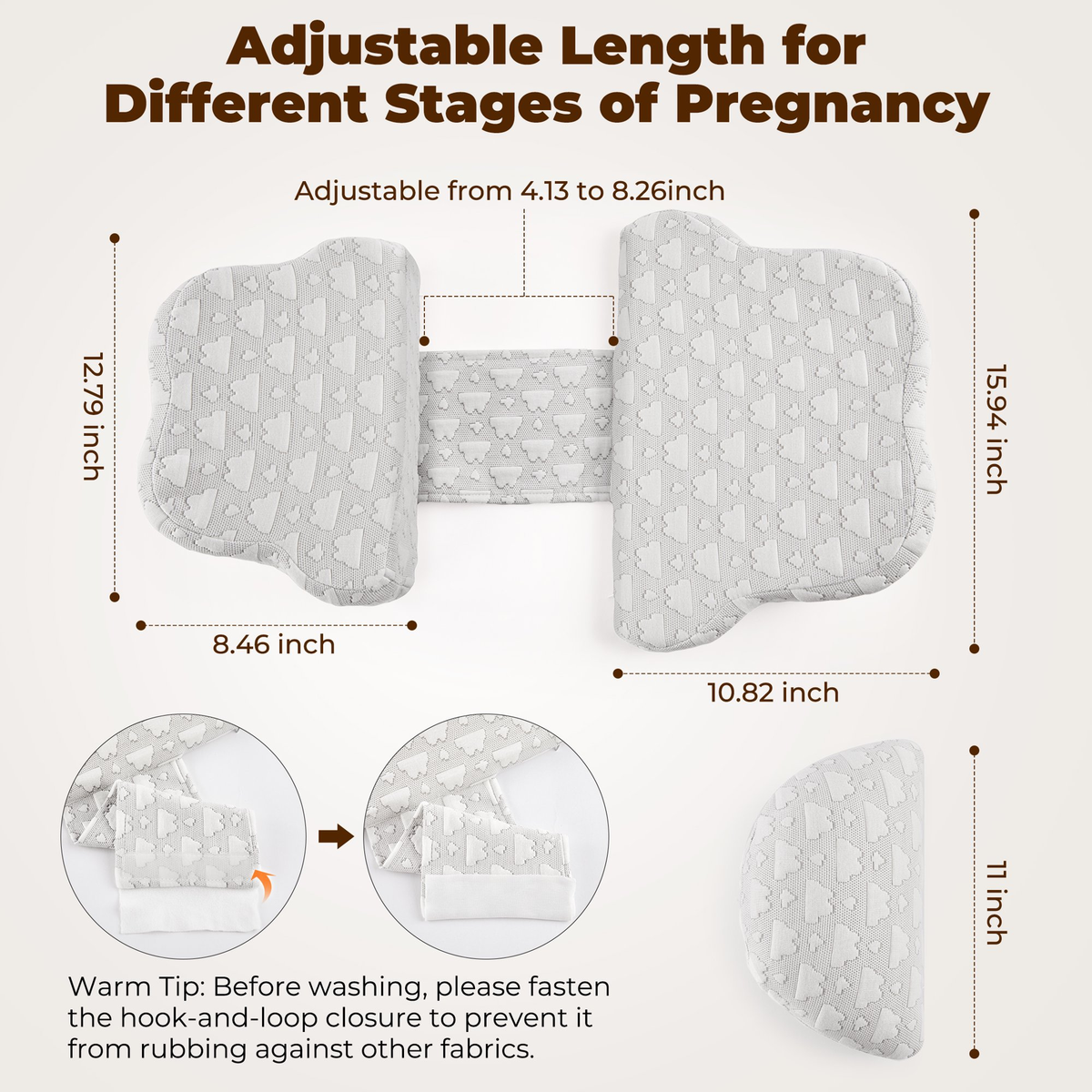 MOONORAH Pregnancy Wedge Pillow - Memory Foam Body Support - Gray