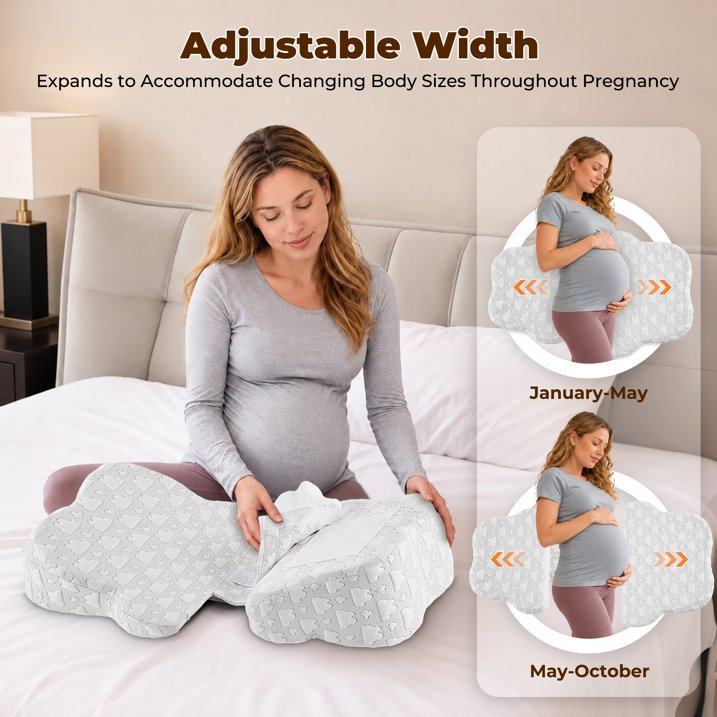 MOONORAH Pregnancy Wedge Pillow - Memory Foam Body Support - Gray