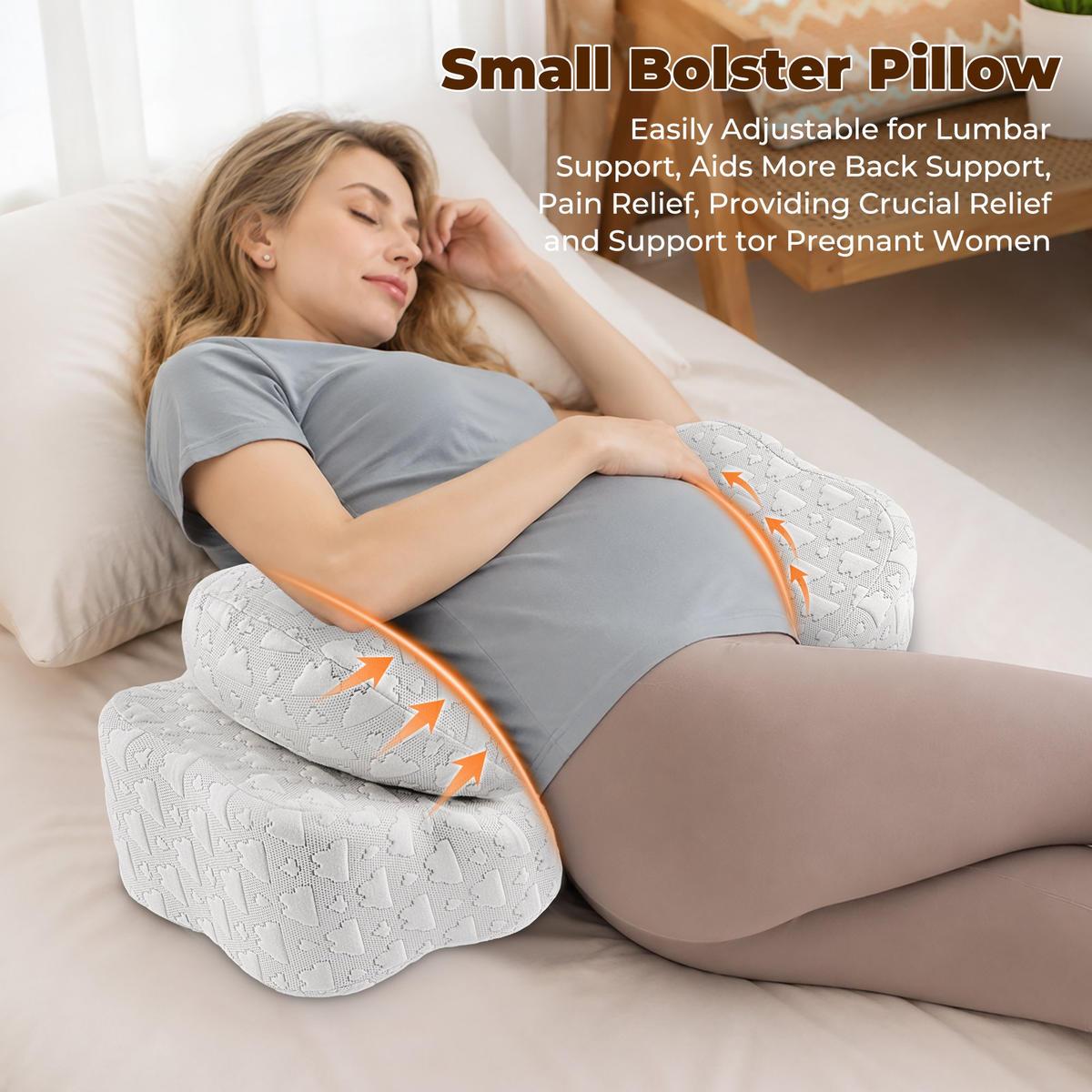 MOONORAH Pregnancy Wedge Pillow - Memory Foam Body Support - Gray