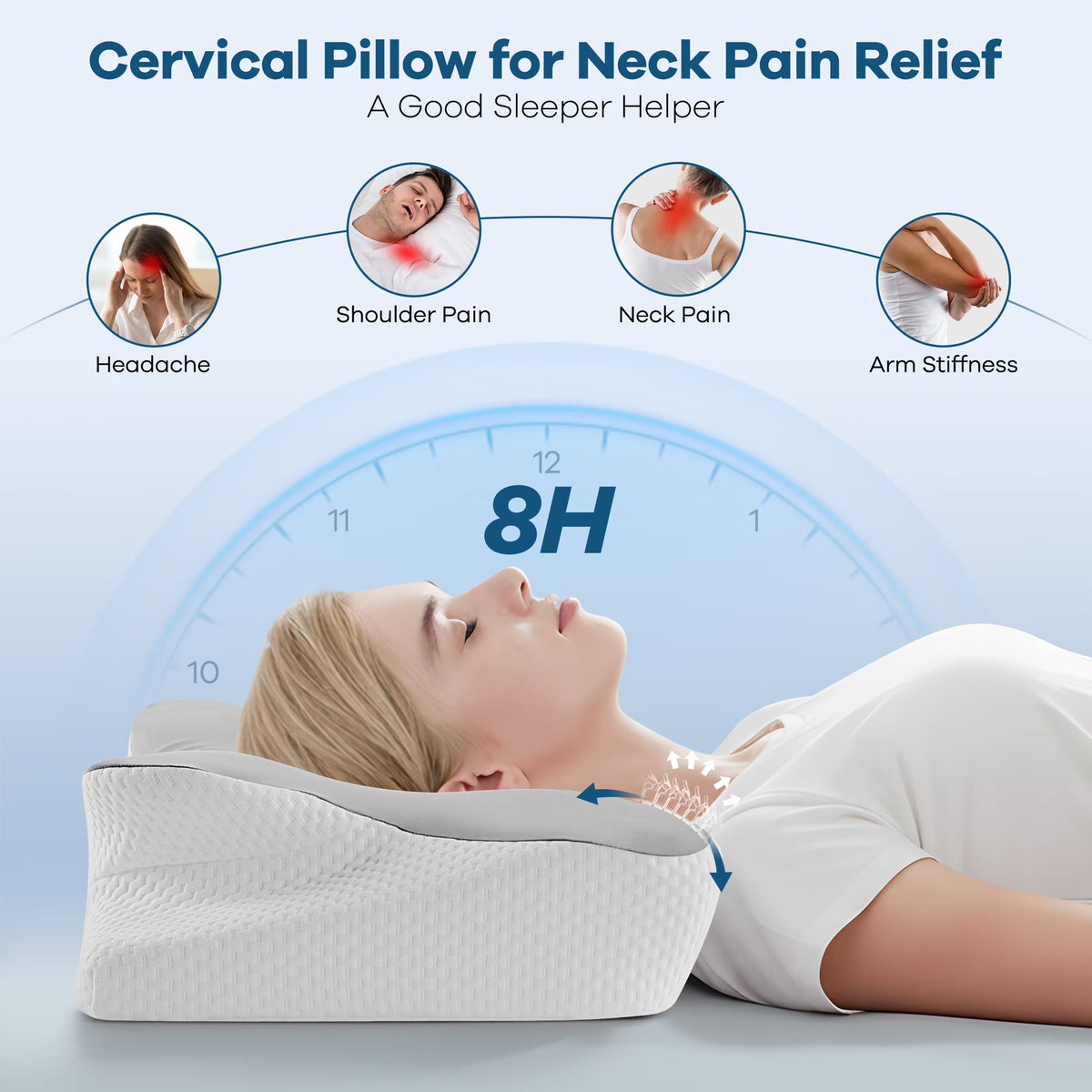 MOONORAH Orthopedic Butterfly Cervical Pillow - Memory Foam for Side Sleepers - Standard