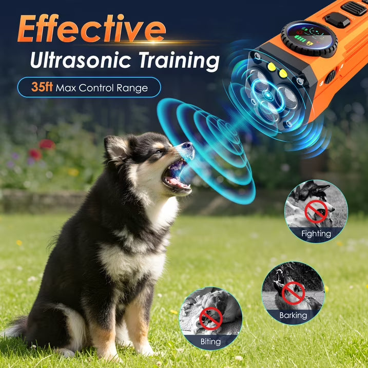 Kaipara Dog Bark Deterrent Device - 3X Ultrasonic Anti Barking, 35 ft Range