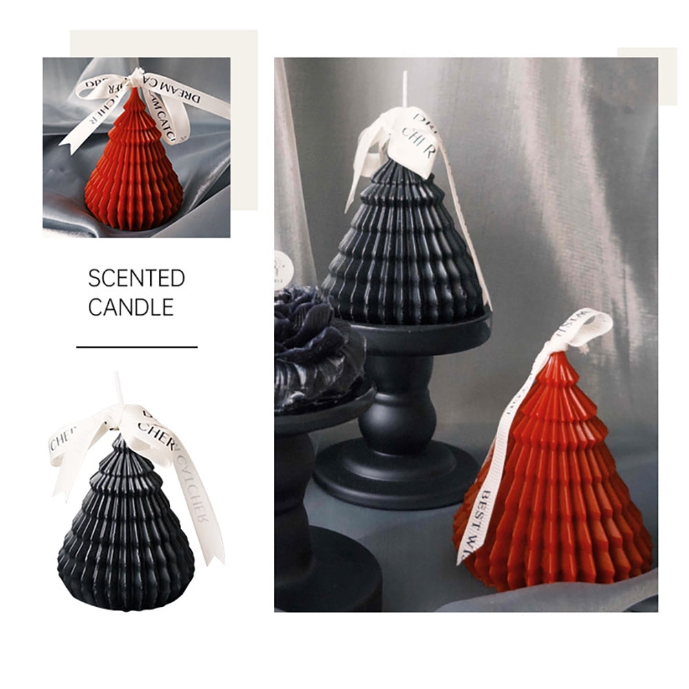 Onekawa Origami Tree Shaped Scented Candle Set with Frosted Ceramic Holder, 5.9oz Sweet Berries Soy Wax Decorative Candle, 12H Burn, Gift Box