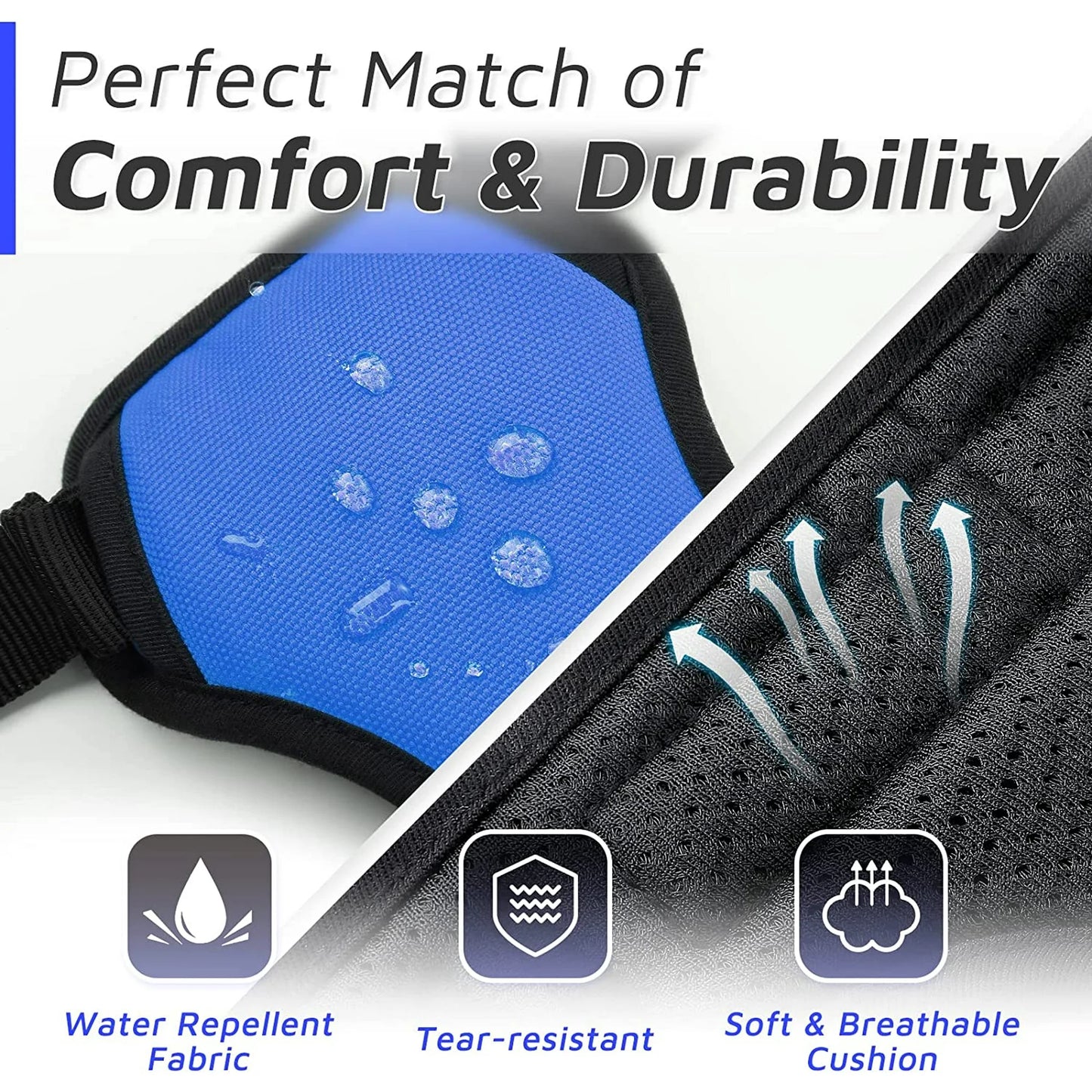 MOONORAH Dog Harness, No-Pull Pet Harness with 2 Leash Clips, Adjustable Soft Padded Dog Vest, Reflective Outdoor Pet Oxford Vest with Easy Control Handle for Medium Dogs, Navy Blue