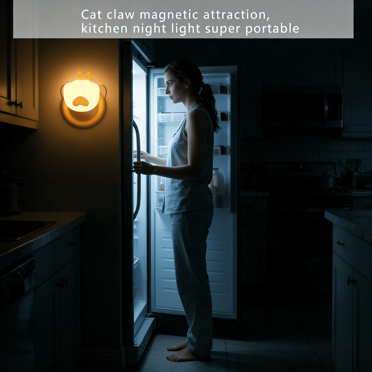 Onekawa Cat Paw Night Light - Magnetic Touch Control, 3 Level Dimmable with Auto Timer
