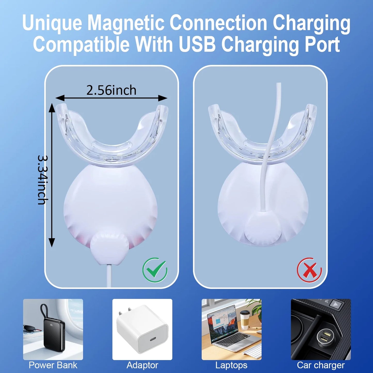MOONORAH Teeth Whitening Kit, Teeth Whitening Light with Mouth Trays with 16 Accelerator LED light, 4 Teeth Whitening Gel for Sensitive Teeth, Professional Level Whitening Set, Rechargeable