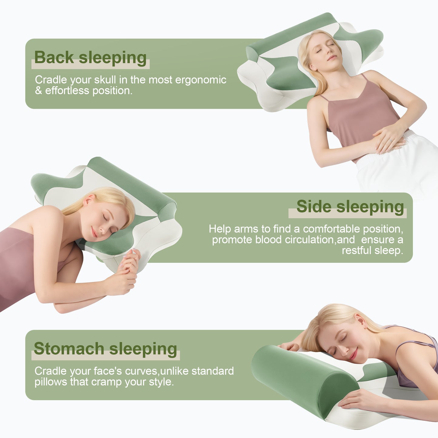 MOONORAH Cooling Bed Pillow for Neck & Shoulder Pain Relief, Cervical Support Comfort Pillow for Side Back Stomach Sleeper, Ergonomic Enhancing Contour Memory Foam Pillows for Sleeping