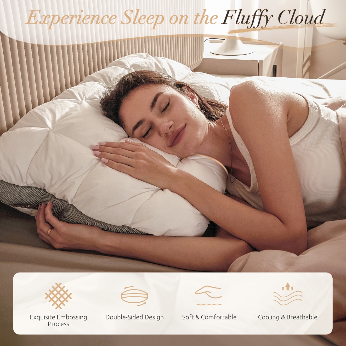 D O N A M A Cervical Memory Foam Pillow for Sleeping – Ergonomic Contour Orthopedic Pillow, Fluffy & Supportive High-Resilience Pillow for Side, Back & Stomach Sleepers