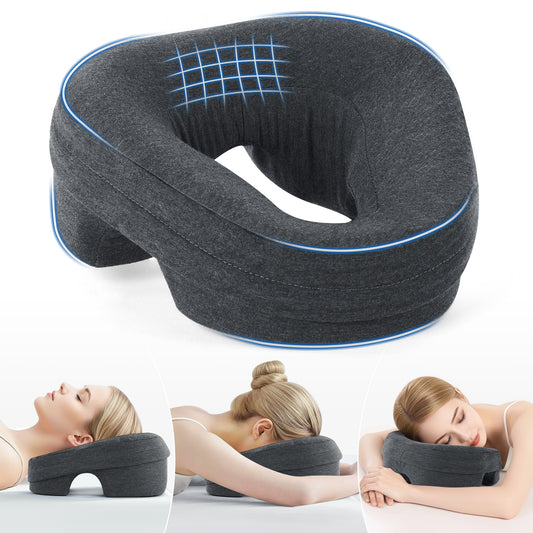 KAIPARA Face Down Pillows for Massage Table, Memory Foam Pillow Support for Stomach Sleepers, Eye Post-Surgery Recovery and Spa Treatments (Dark Gray)