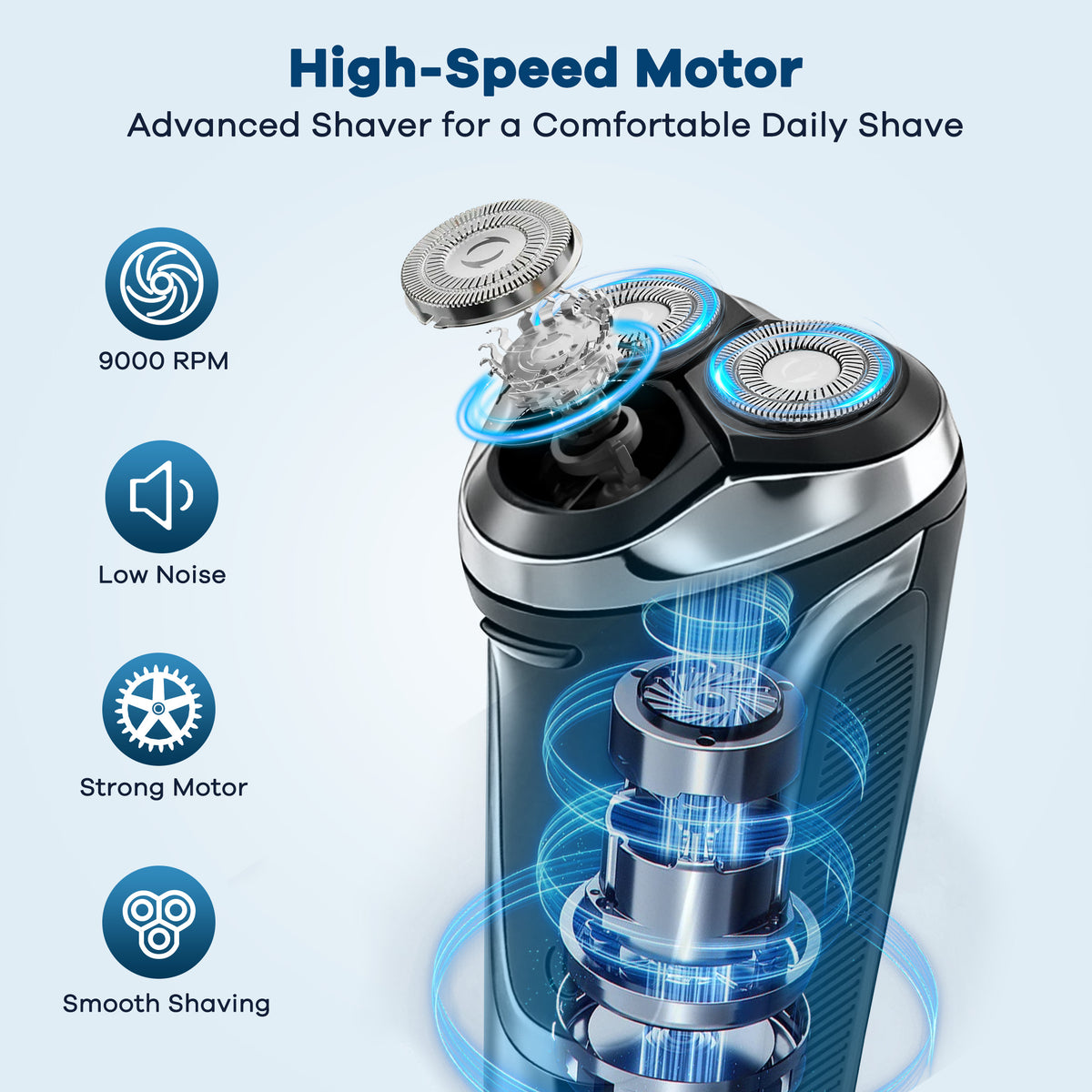WANALIT Electric Razor for Men - Wet Use Rotary Shaver with Pop-Up Trimmer