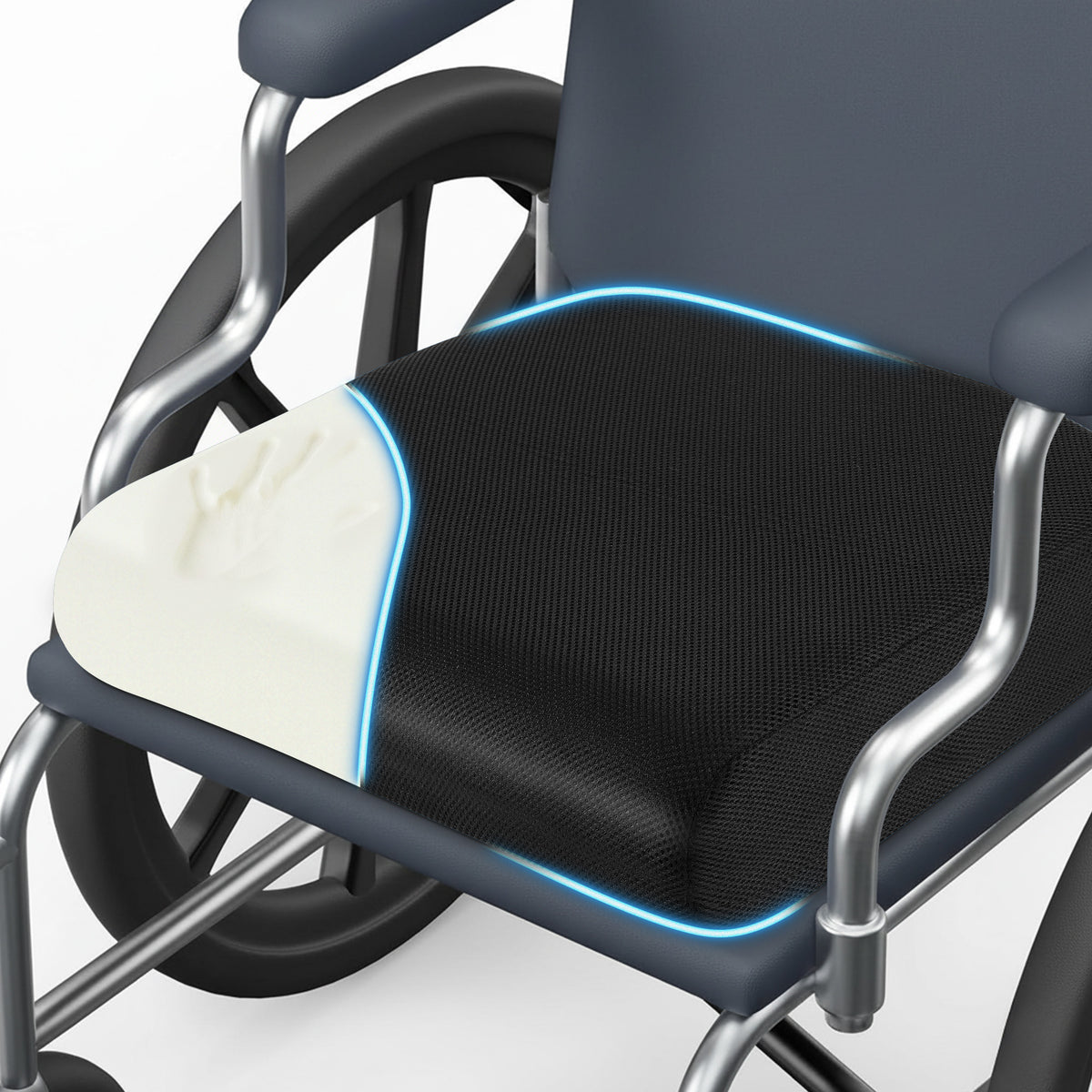KAIPARA Large Memory Foam Seat Cushion for Office Chairs, Car Seat, Wheelchair, Chair Cushions for Tailbone Pain Relief, Sciatica & Back Support Pillow