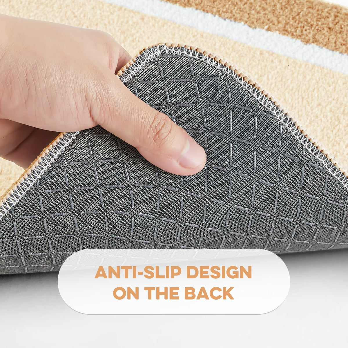 Onekawa Bath Mat - Soft Absorbent Microfiber, Non Slip - 16" x 24", Brown