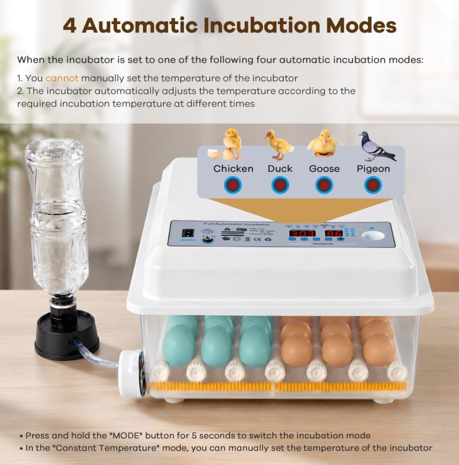 WANALIT 36 Eggs Incubators for Hatching Eggs,Egg Incubator with 4 Incubate Mode for Hatching Duck Goose Quail, Automatic Egg Turning Humidity Monitoring,Poultry Chicken Incubator with Egg Candle