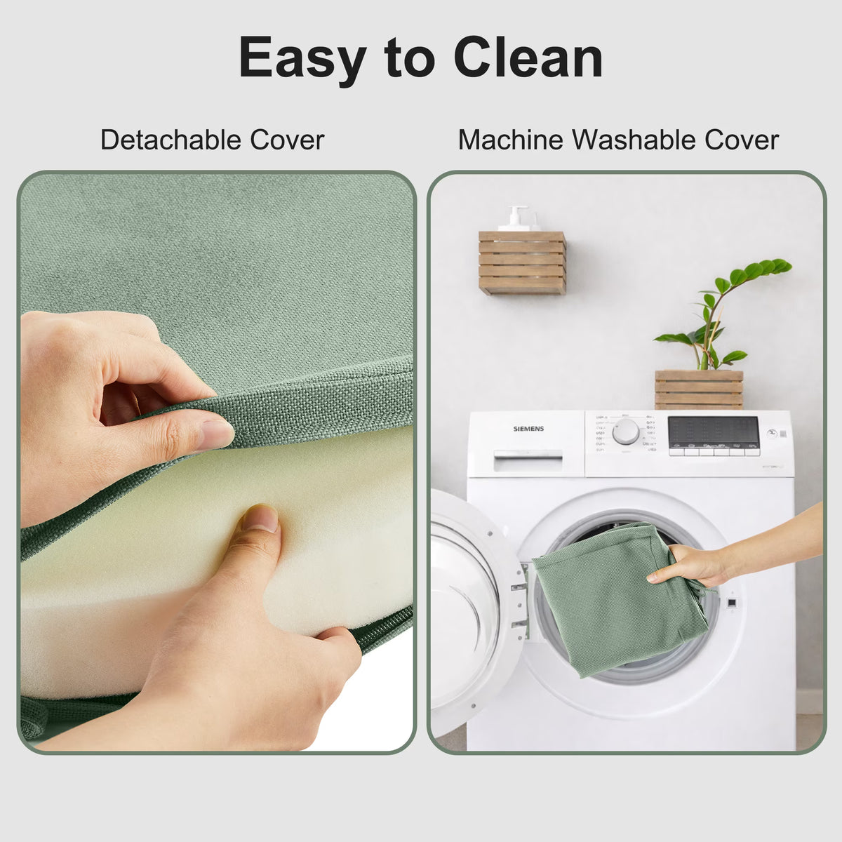 Panpaddle Dining Chair Cushions - Waterproof with Ties - 4 Pack, Green