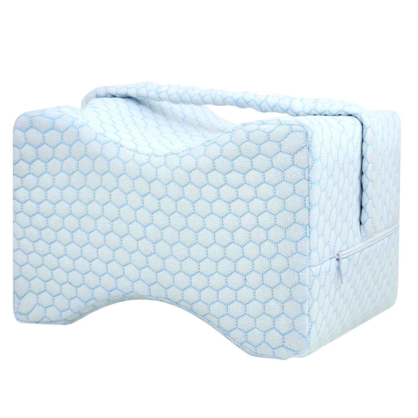MOONORAH Knee Pillow for Side Sleepers, Memory Foam Leg Pillows for Sciatica, Back, HIPS, Joints, Hip Pain Relief, Pillows for Between Legs While Sleeping, Elastic Strap, White