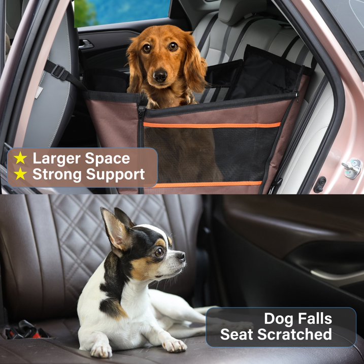 Kaipara Foldable Dog Car Seat - Waterproof with Safety Belt - Medium