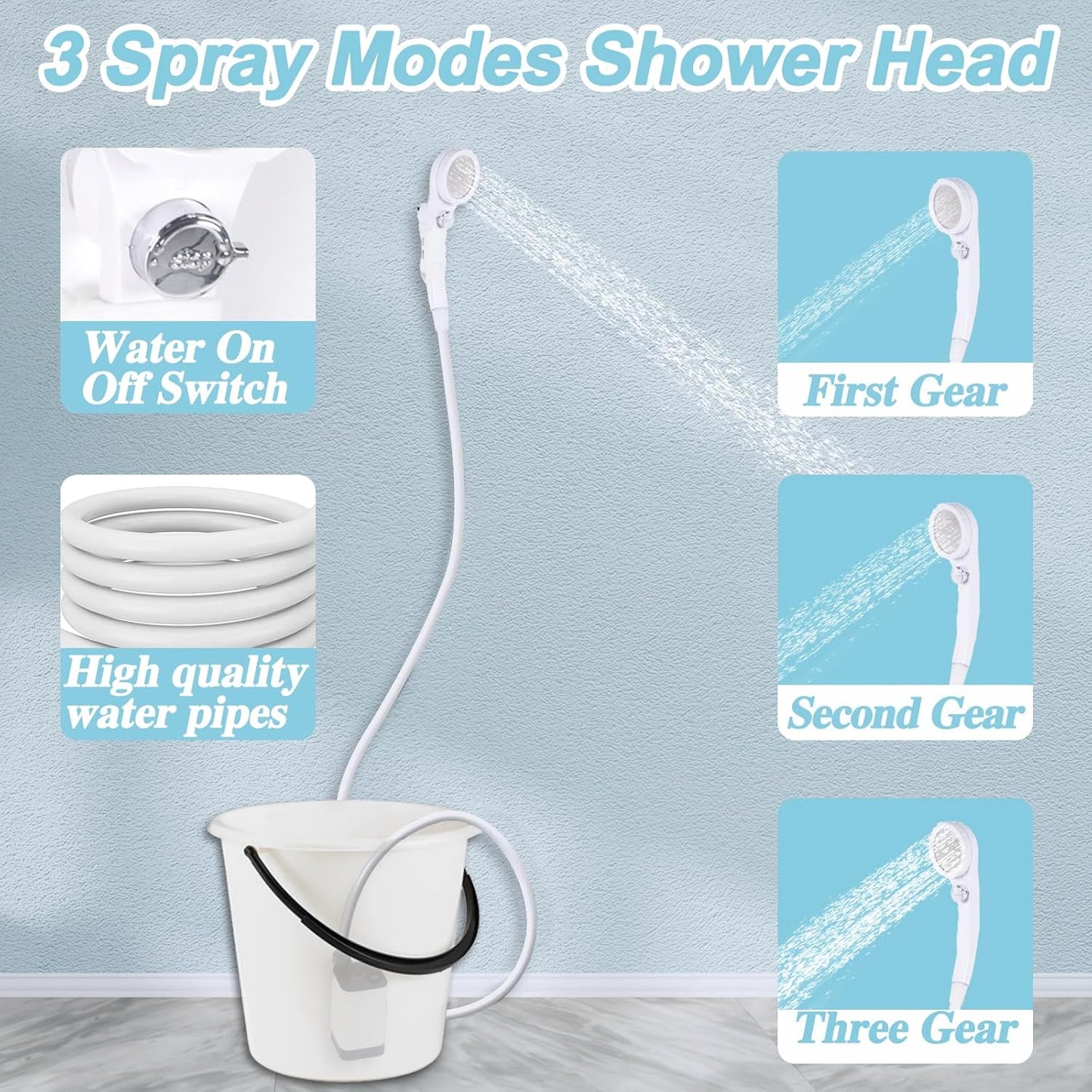 LOFTER-Pro Portable Shower for Camping, 5200mAh Rechargeable Outdoor Camp Shower Pump with Battery Level Display and 5 Spray Modes, IPX7 Waterproof for Traveling, Car Washing, Pet Bath (No ratings yet)