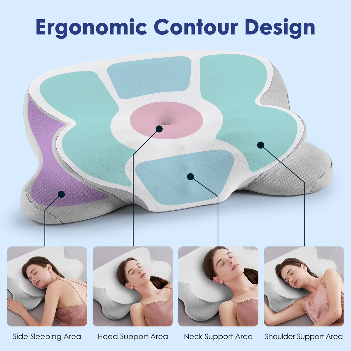 Kaipara Cervical Neck Pillow - Memory Foam Orthopedic Neck Support