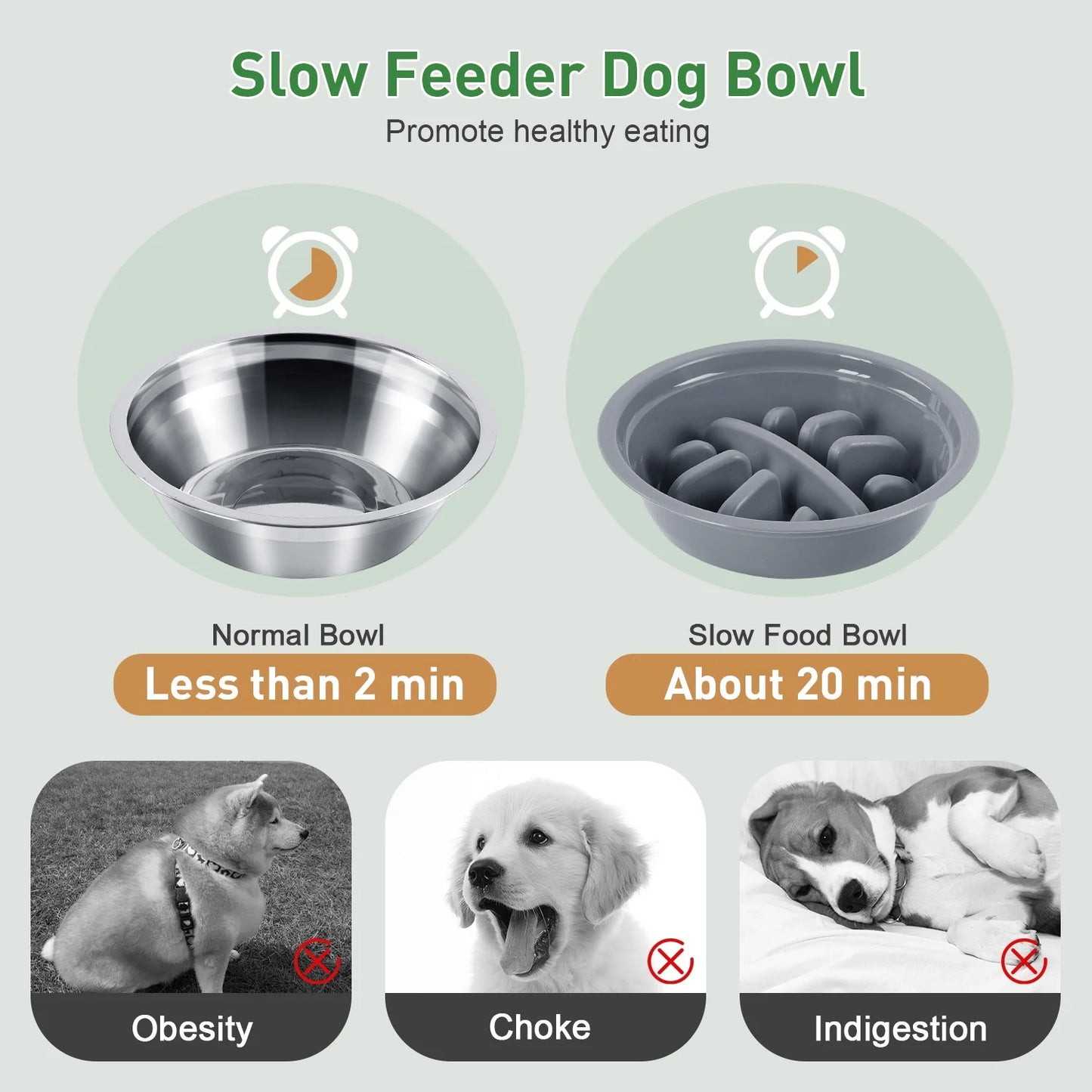 MOONORAH Elevated Dog Bowls, 2 in 1 Adjustable Raised Dog Bowl Stand with Stainless Steel Dogs Food Bowl & Slow Feeder Dog Bowls, 5 Heights for Small Medium Large Dogs Pets with Non-Slip Feet