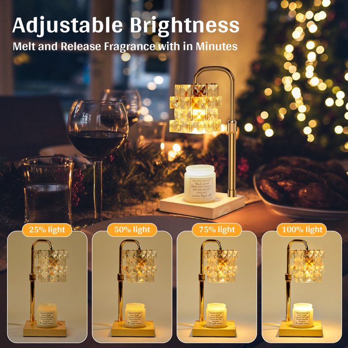 LOFTER-PRO Candle Warmer Lamp - Timer Dimmer Adjustable Height - 2 Halogen Bulbs