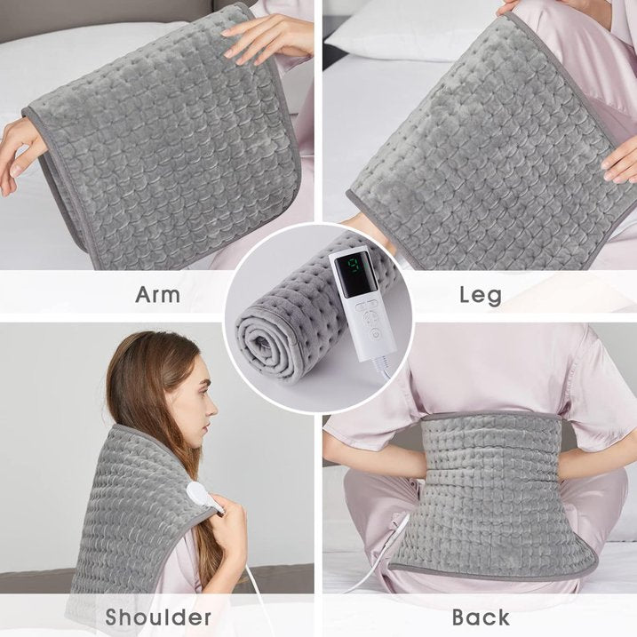 MOONORAH Electric Heating Pad, 9 Heat Settings with Auto Shut off, 33 x 17 in XXL Heating Pad for Back Shoulder Relief, Christmas Gifts for Mom Dad, Gray