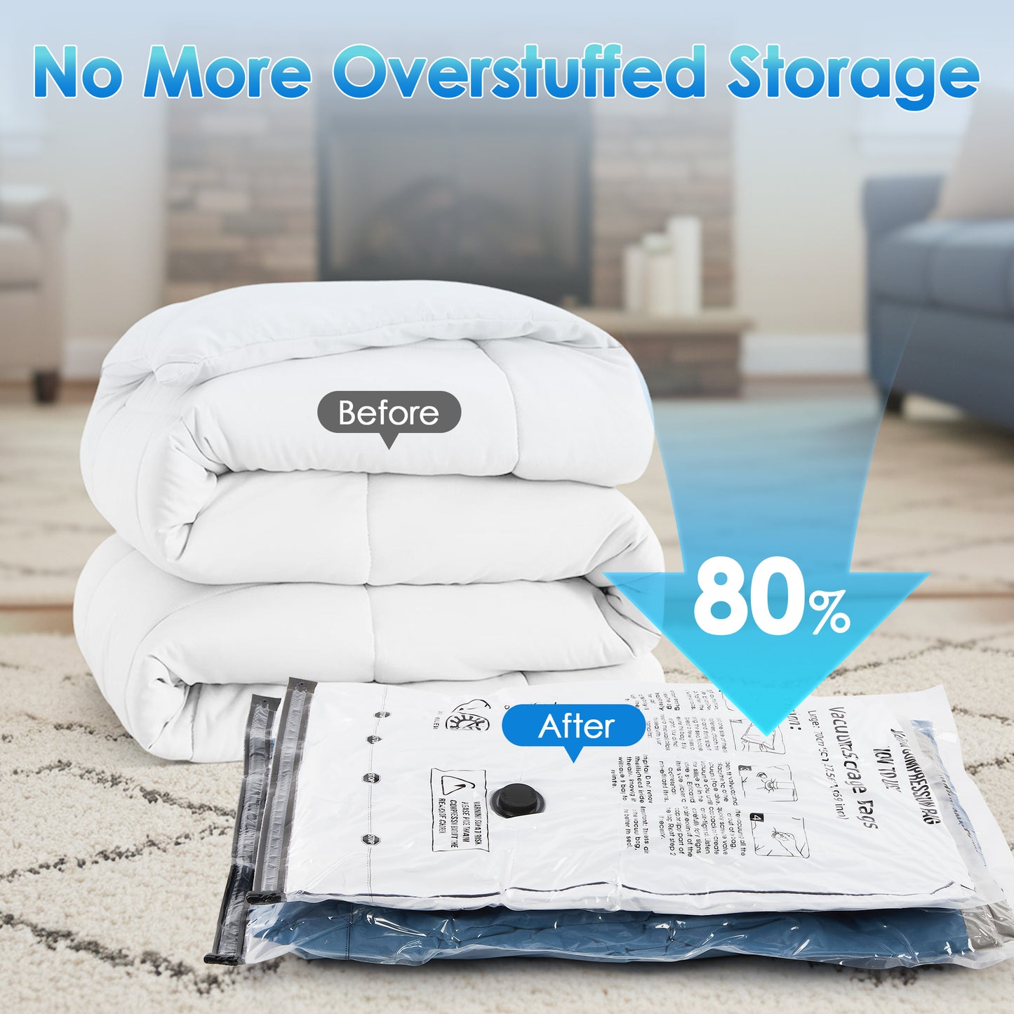 LAFAYTTE Vacuum Storage Bags with Electric Air Pump, 10 Pack Vacuum Seal Bags, Space Saver Vacuum Storage Bags for Clothes, Blankets, Comforters
