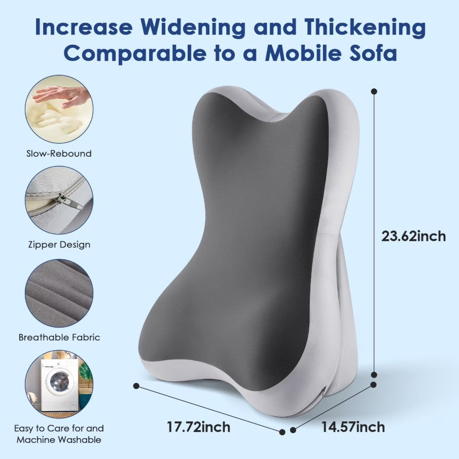 WANALIT Reading Pillow for Acid Reflux Relief, Sleeping, Post Surgery, Back Pain Relief, Snorin,Ergonomic Wedge Pillow Headboard for Reading/Gaming/Resting/Watching TV,Double Gray