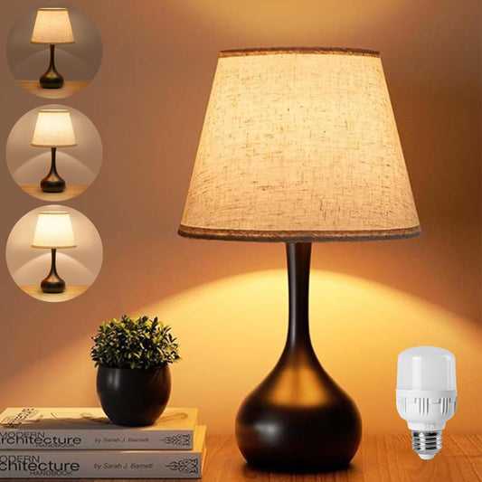 Onekawa Touch Table Lamps for Bedroom, 3-Way Dimmable Bedside Lamp - Home Decor, Touch Controlled Small Light For Bedroom, Living Room, Office, Desk (Including LED Bulbs)