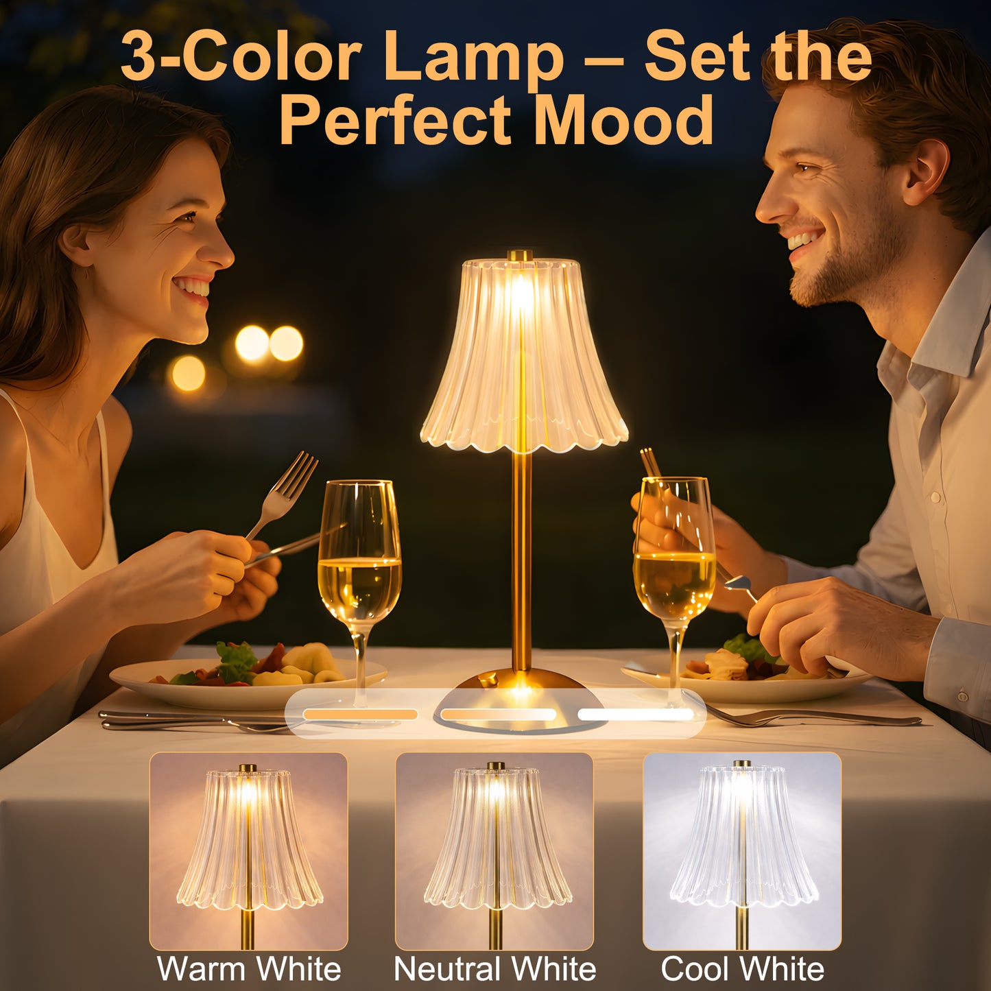 LOFTER-PRO Bedside Table Lamp, Cordless Dimmable LED Crystal Touch Lamp, Battery Operated Nightstand Light for Bedroom, Living Room, Hotel, Bar