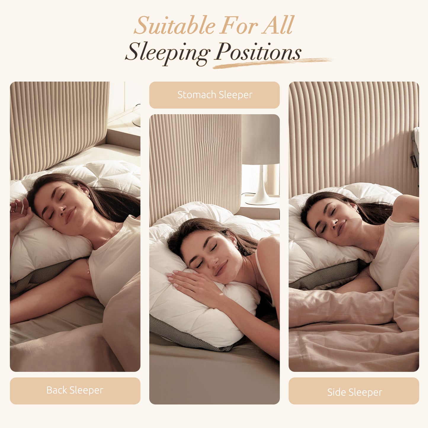 D O N A M A Cervical Memory Foam Pillow for Sleeping – Ergonomic Contour Orthopedic Pillow, Fluffy & Supportive High-Resilience Pillow for Side, Back & Stomach Sleepers