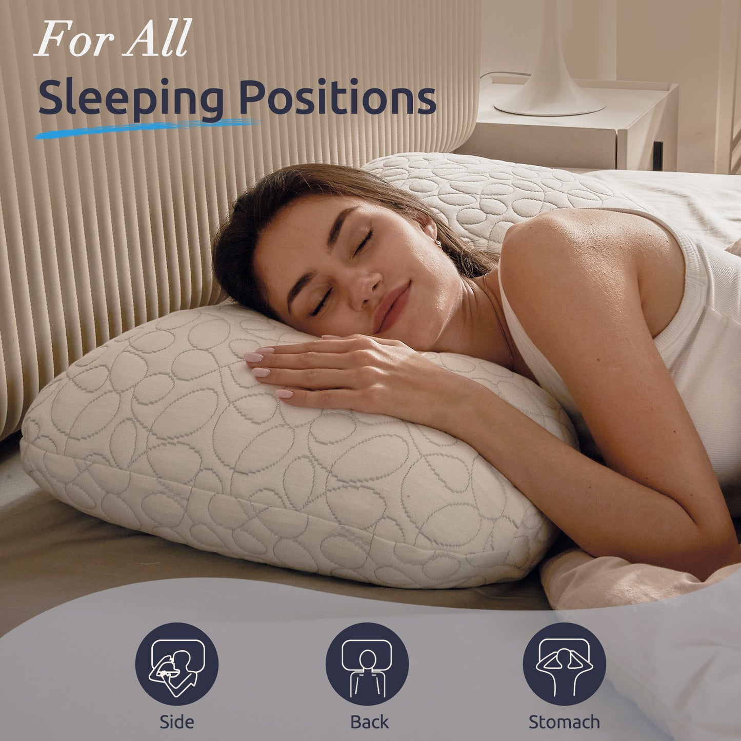 Cervical Pillow for Neck Pain Relief,Ergonomic Orthopedic Neck Pillow Support for Side Back Stomach Sleepers with Pillowcase,Black,King Size 27.56"x16.54"x5.51"