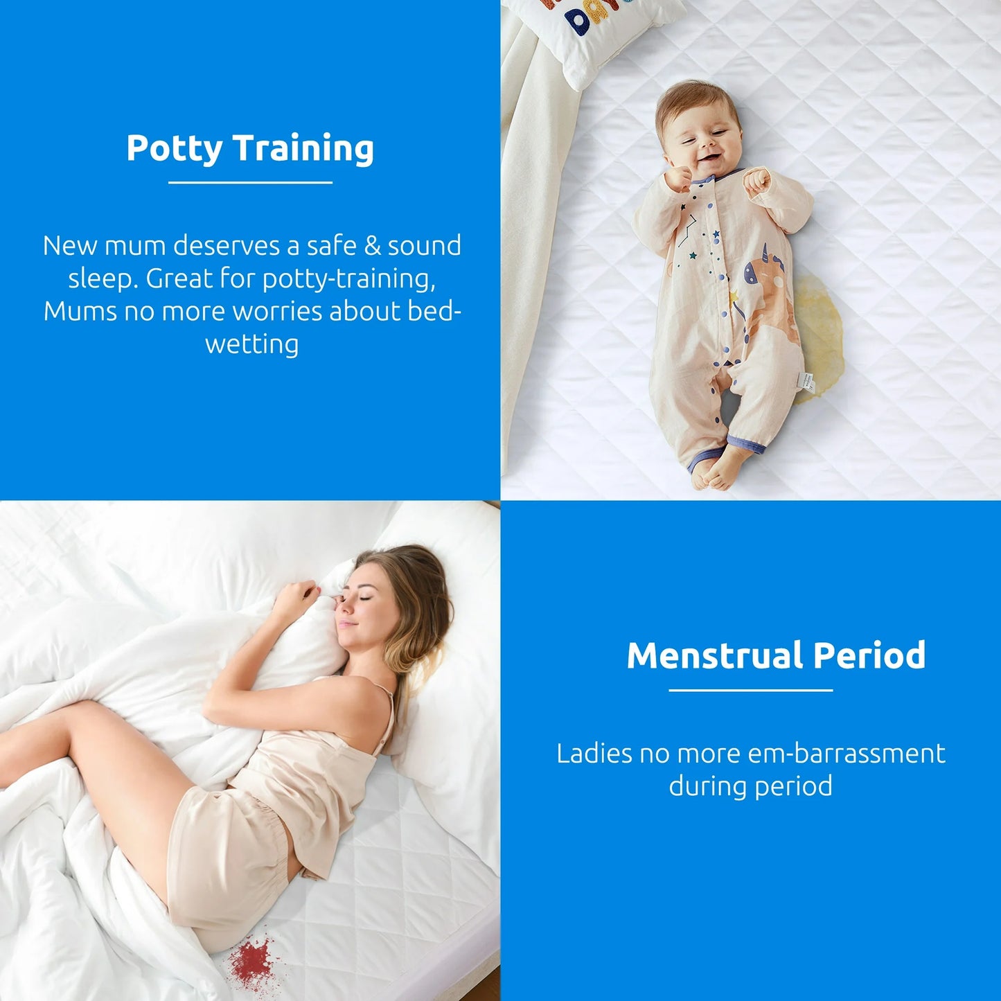 MOONORAH Waterproof Mattress Protector Twin Size Bed Mattress Pad Cover, Bed Cover 3D Air Fabric Cooling Fitted Mattress Ultra-Soft Breathable with 8''-21'' Deep Pocket Fits - White