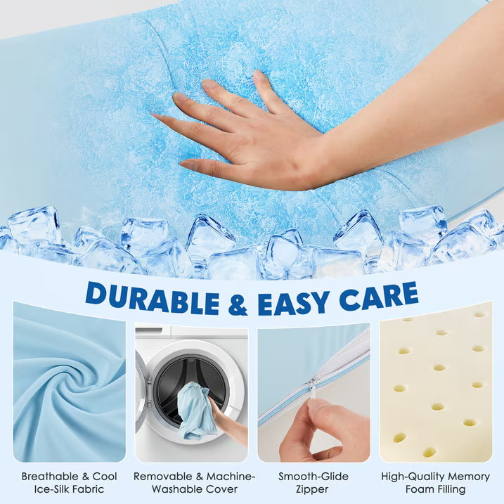 Kaipara Cooling Gel Memory Foam Pillow Soft - Neck Relief - Non-Standard Size