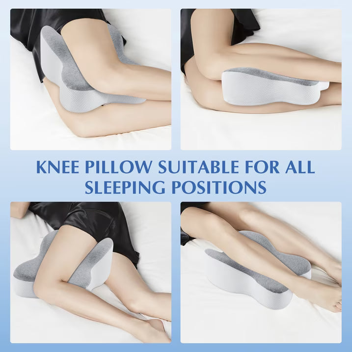 MOONORAH Half Moon Knee Pillow for Side Sleepers - Leg Support for Sciatica - Gray
