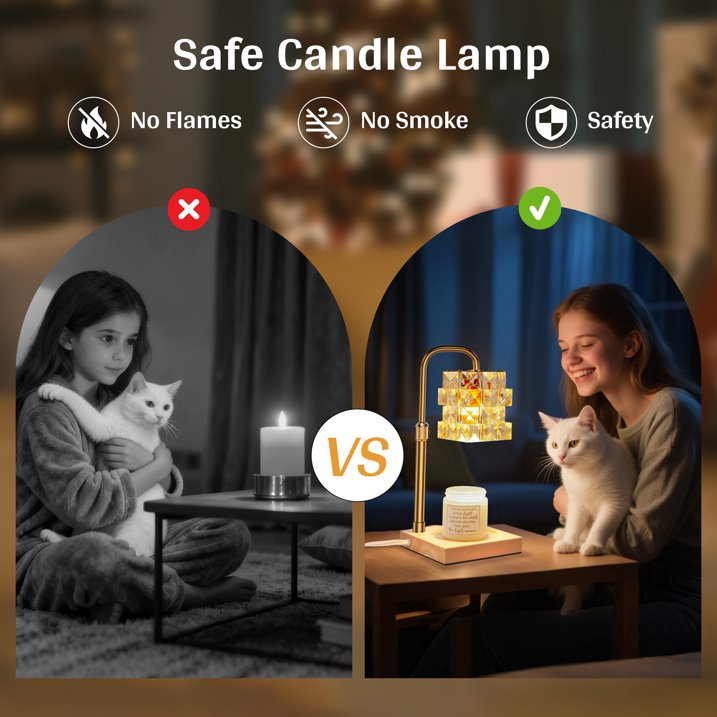 LOFTER-PRO Candle Warmer Lamp - Timer Dimmer Adjustable Height - 2 Halogen Bulbs
