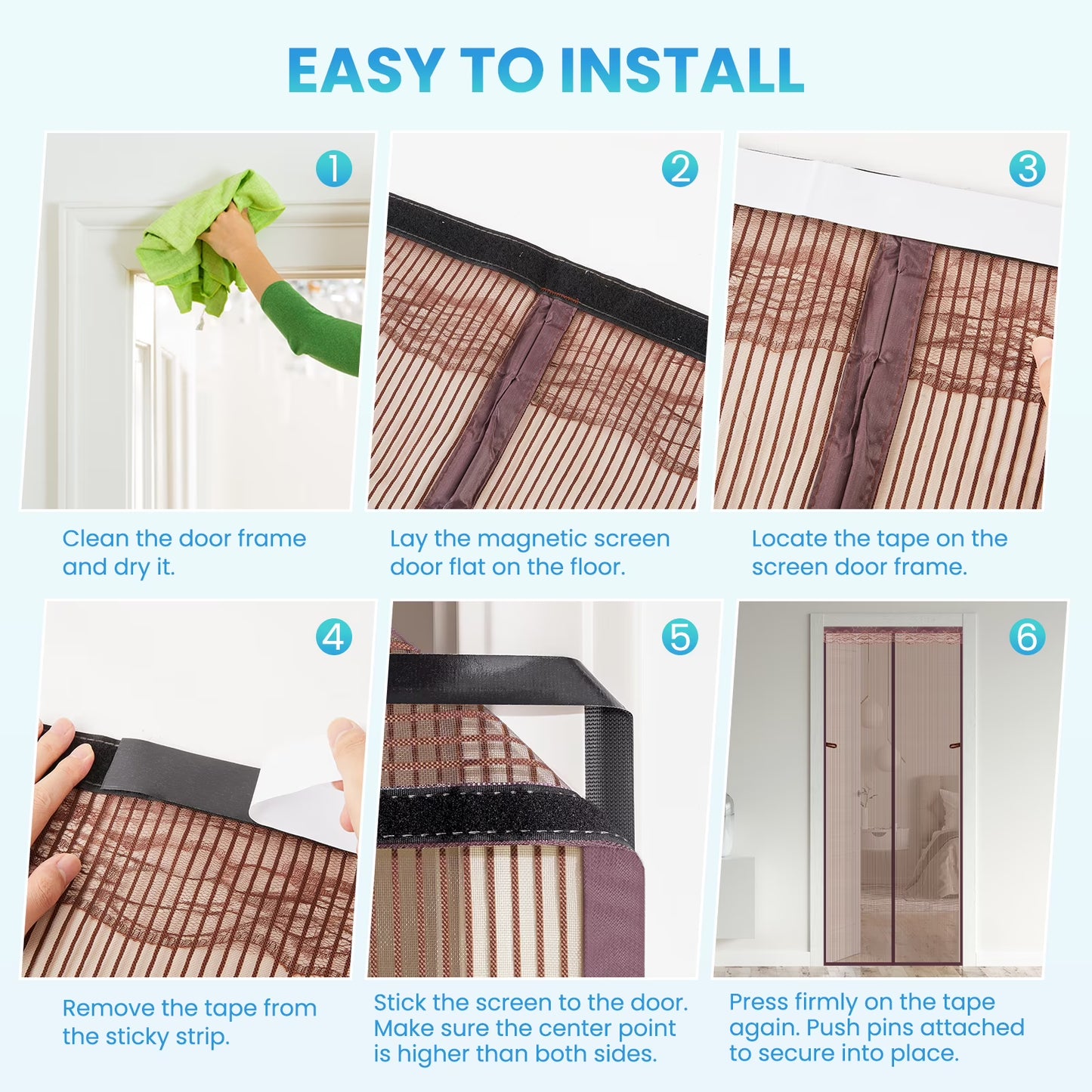 KAIPARA Magnetic Screen Door for Home and Patio Keep Bugs Out Hands Free Mesh Door Screen with Magnets Upgraded Fine Weave Mesh Screen 39x83inch