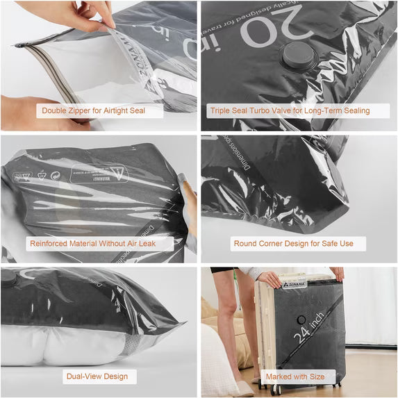 LOFTER-PRO Travel Vacuum Storage Bags - Rechargeable Wireless Electric Pump - 20 Pack