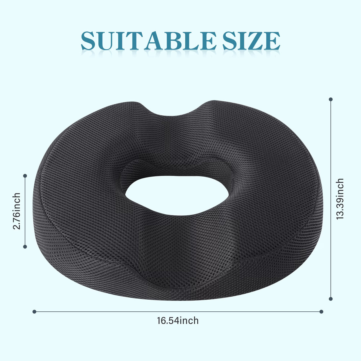 LAFAYTTE Donut Pillow, Memory Foam Seat Chair Cushion, Tailbone Pain and Hemorrhoids Relief, for Men and Women, Black