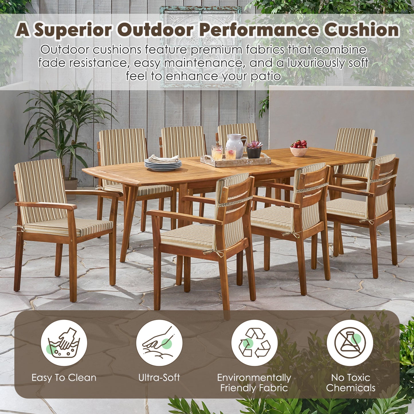 MOONORAH Outdoor Chair Cushions for Patio Furniture, 40"L x 18"W Rectangle Outdoor Chair Pads for Garden Sofa Couch Chair, Midback Chair, Rocking Chair, Waterproof Patio Seat Furniture Cushion