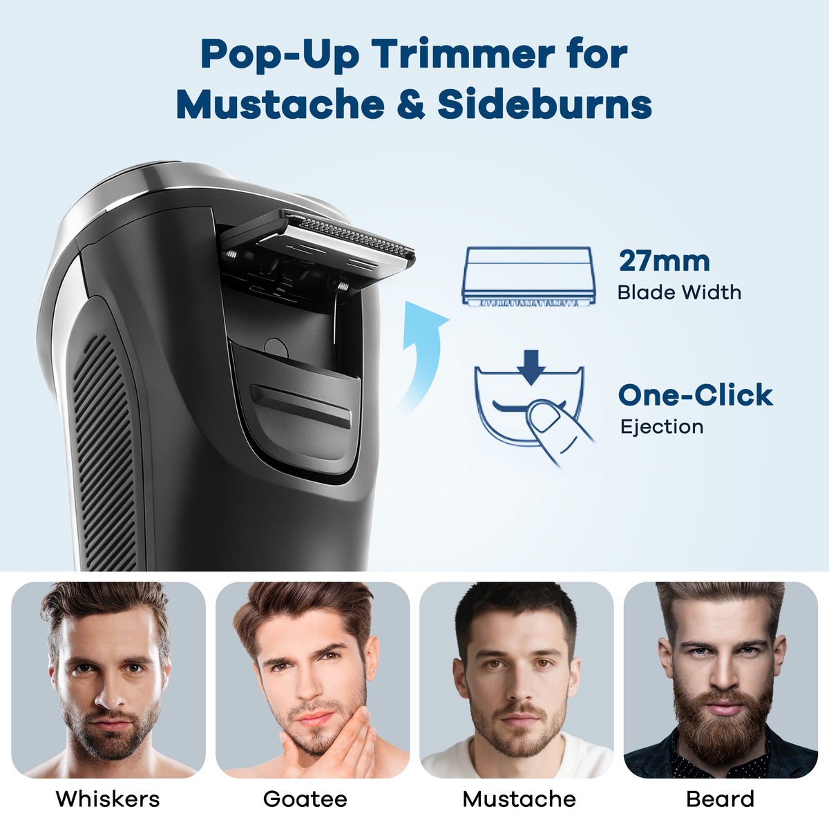 WANALIT Electric Razor for Men - Wet Use Rotary Shaver with Pop-Up Trimmer