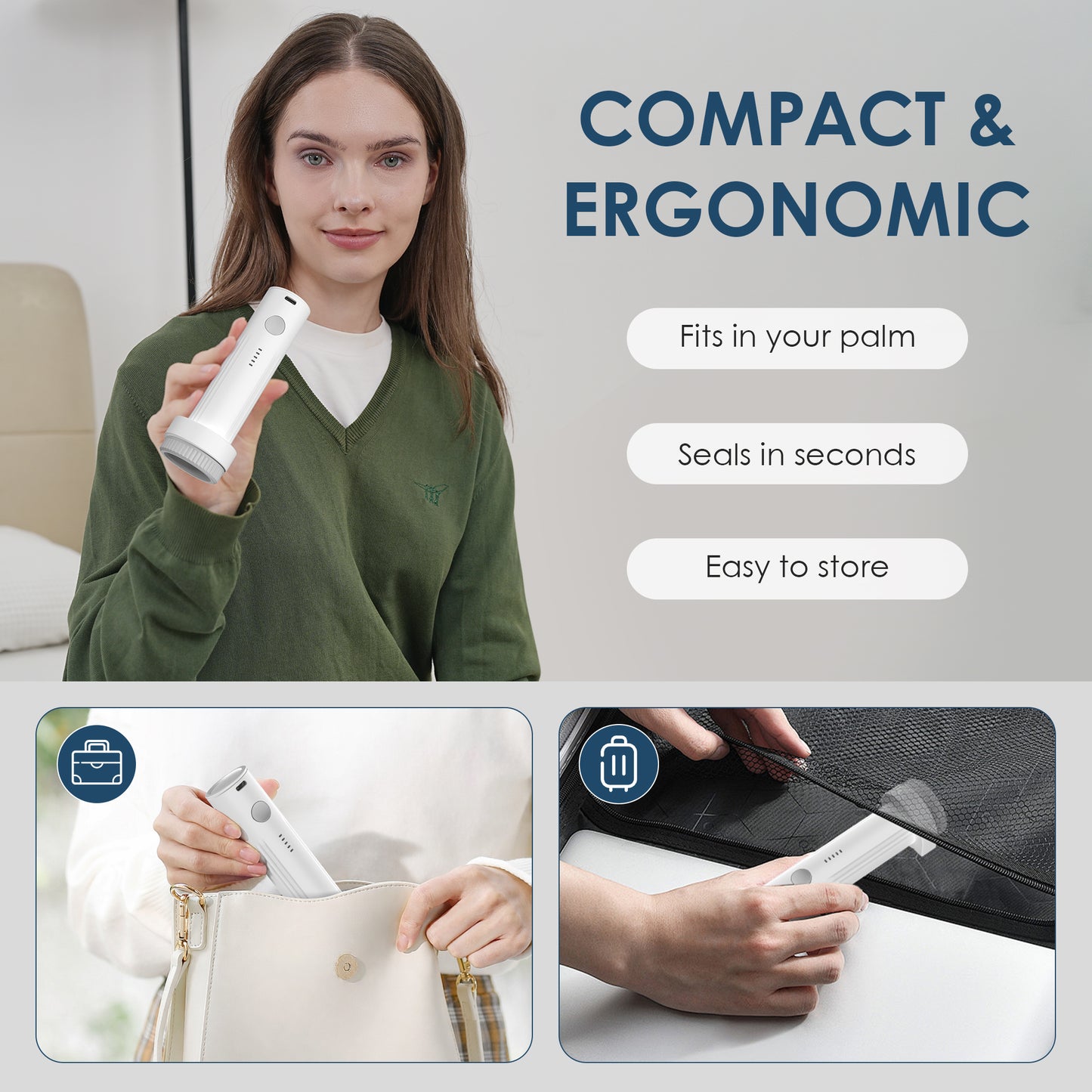 LAFAYTTE Vacuum Bags for Travel with Cordless Rechargeable Pump, 12 Pack Travel Vacuum Bags with pump, Compression Storage Bags (3XL/3L/3M/3S) for Clothes, Luggage & Suitcase