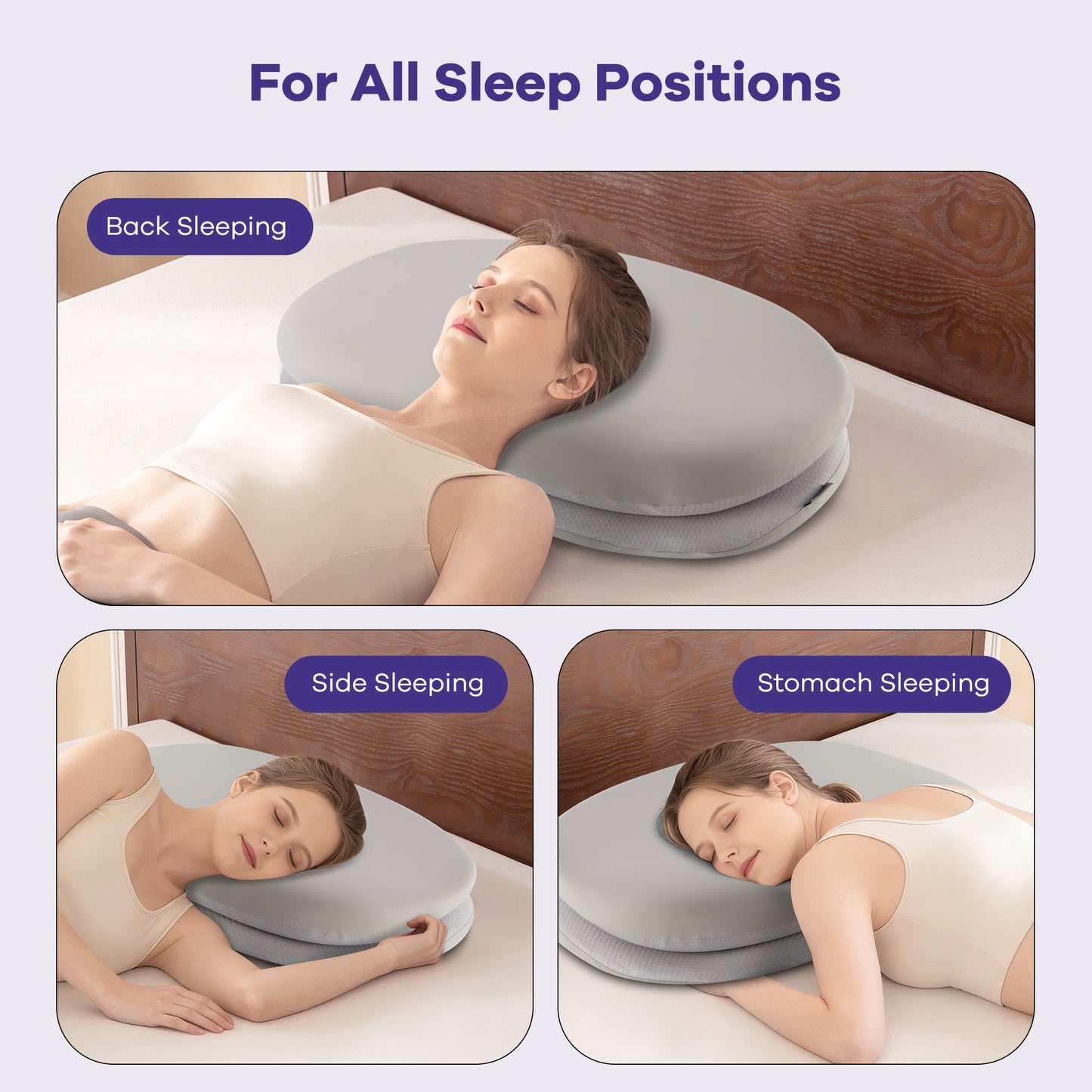 KAIPARA Cervical Neck Pillow for Side Sleepers, Cooling Memory Foam Contour Pillow with Detachable Dual-Layer Soft & Firm Support, 26" x 15" x 4.3"