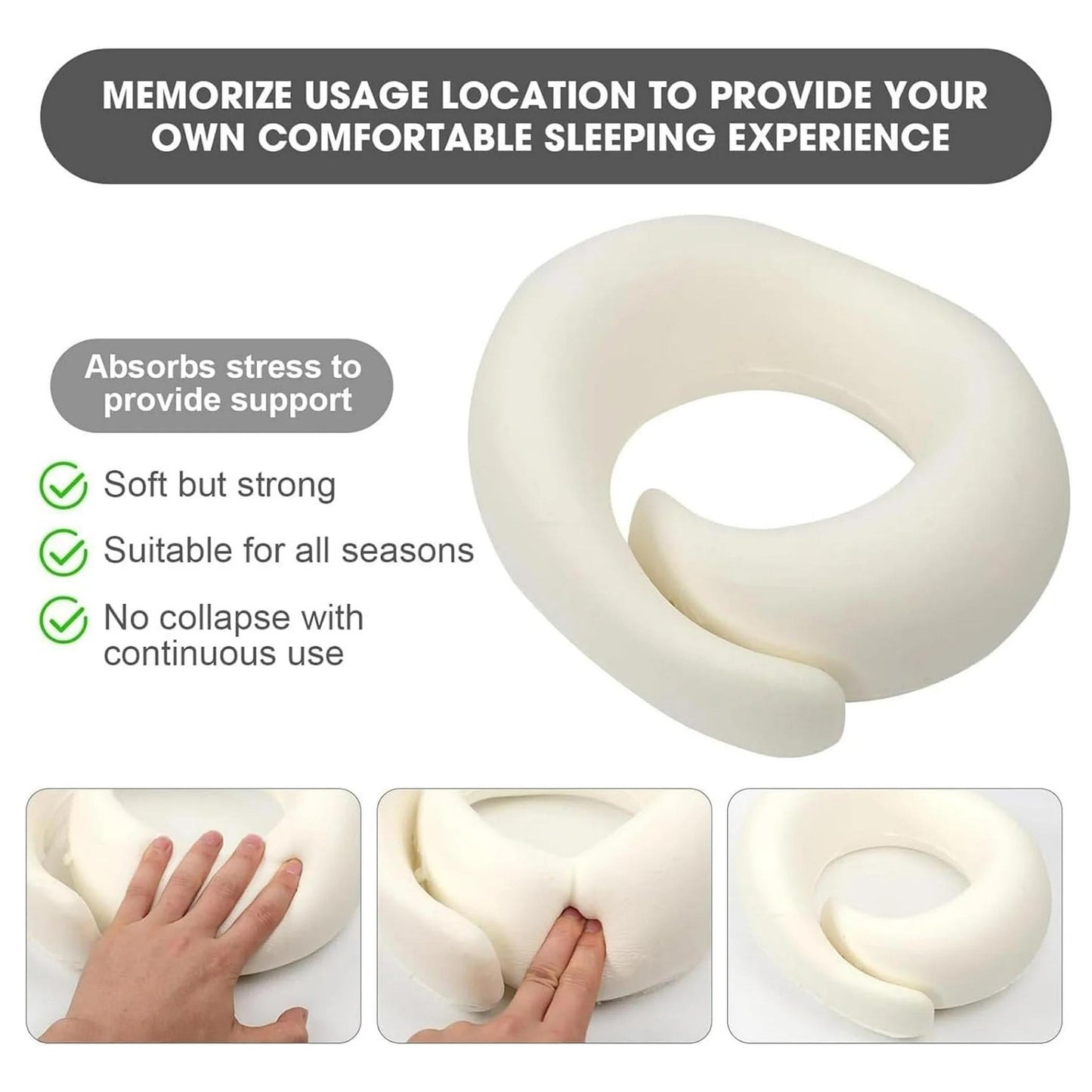 MOONORAH Travel Pillows for Airplanes, Travel Neck Pillow Travel Pillow, 360° Support Memory Foam Travel Pillow with 3D Contoured Eye Mask, Earplugs and Storage Bag for Airplanes Offices, Cars, Pink