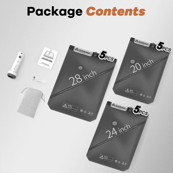 LOFTER-PRO Travel Vacuum Storage Bags with Wireless Pump - Space Saver - 15 Pack