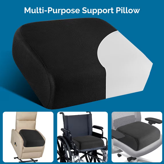 Kaipara Extra Thick Chair Cushion for Office Chair, 6" Booster Seat Cushion for Height Increase & Pain Relief, High Resilience Foam Seat Cushion with Non-Slip Bottom, Strap & Handle, 18 x 16 x 6 inch