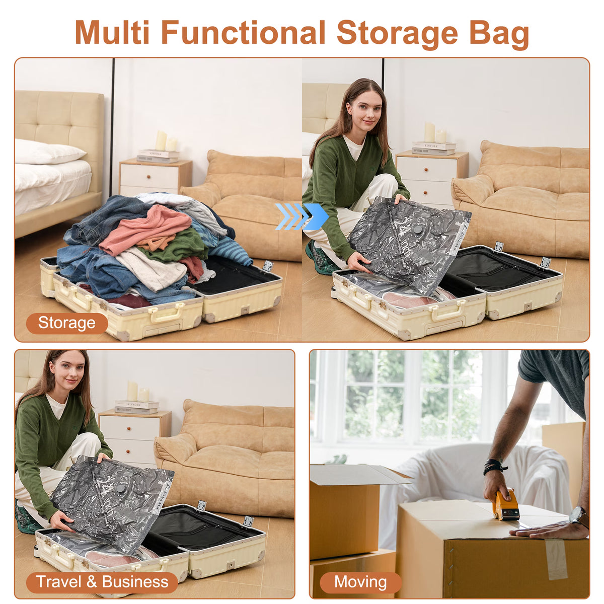 LOFTER-PRO Travel Vacuum Storage Bags with Wireless Pump - Space Saver - 15 Pack