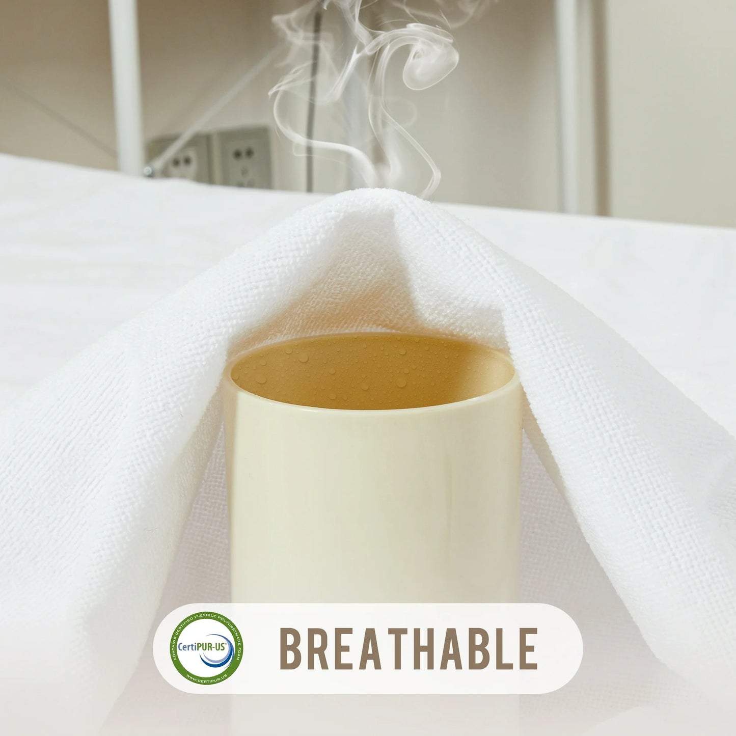 MOONORAH Mattress Protector, Waterproof Mattress Cover Pad with Deep Pocket, King Size Machine Washable Soft Breathable Bed Mattress Protectors with Stretchable Pockets - White